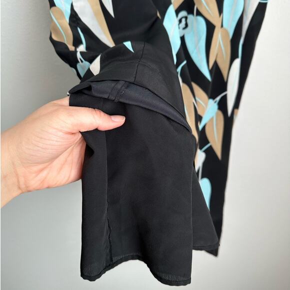 Vintage BCBGMAXAZRIA Y2K Blue Floral & Zebra Print Dress Women's Large - Picture 8 of 9